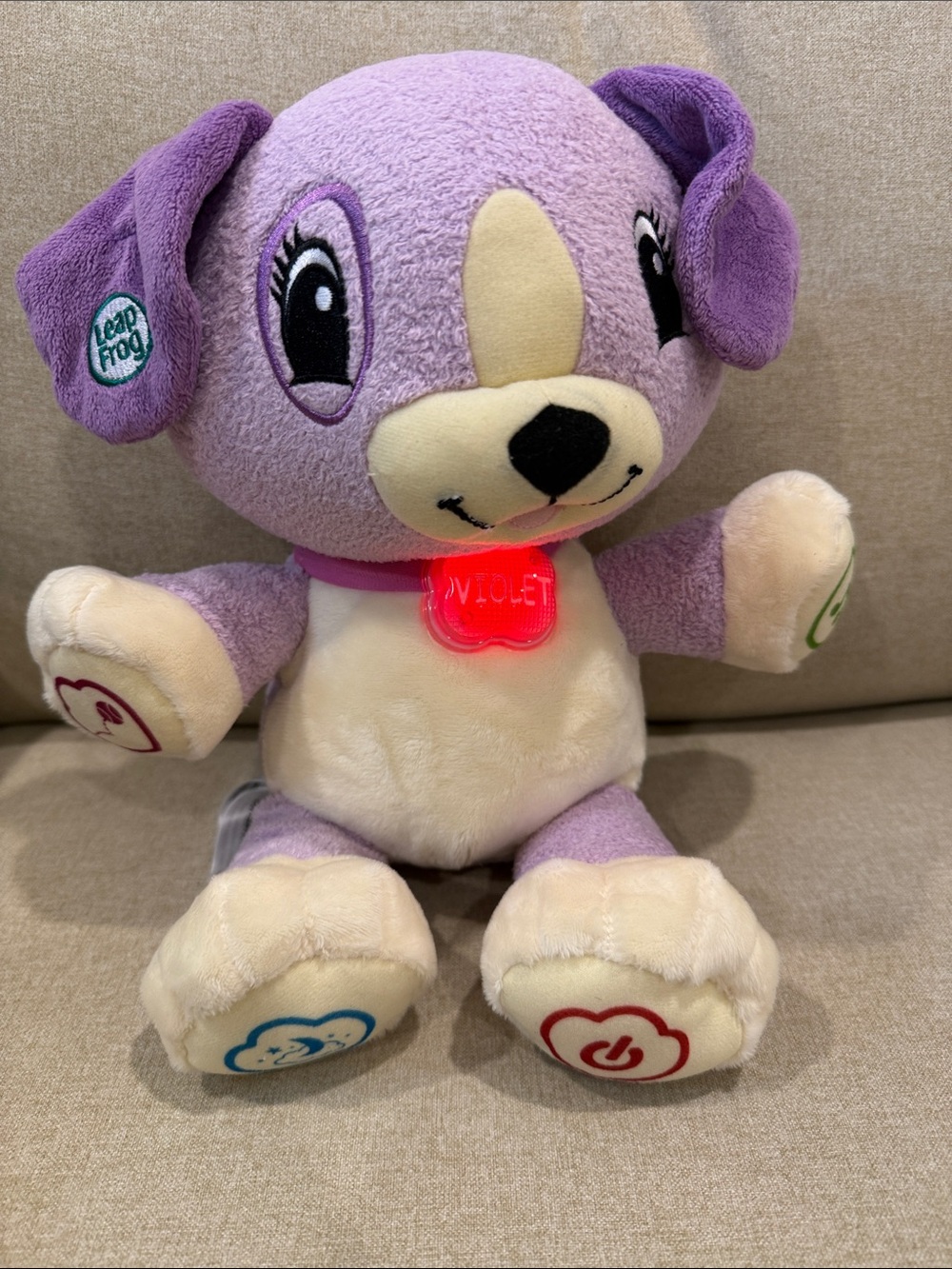Leapfrog My Pal Violet Interactive Plush Puppy - Purple and Cream